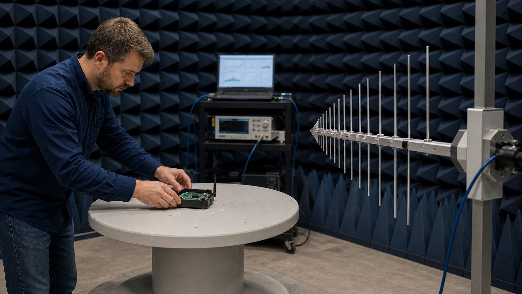 Antenna radiated test chamber